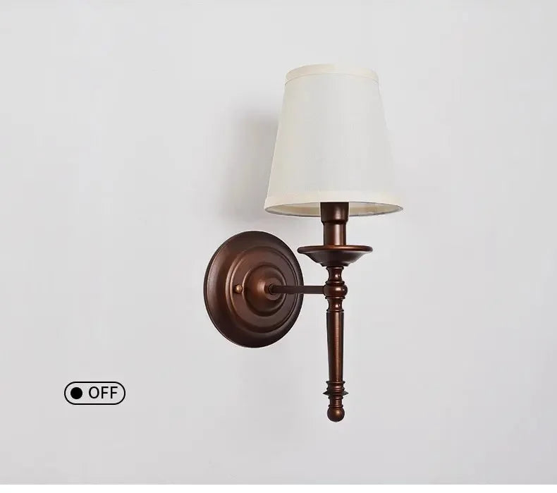 Retro Bedroom Bedside Wall Lamp Modern Simple European Style Hotel Living Room Study Corridor Wall Light Mirror Headlight