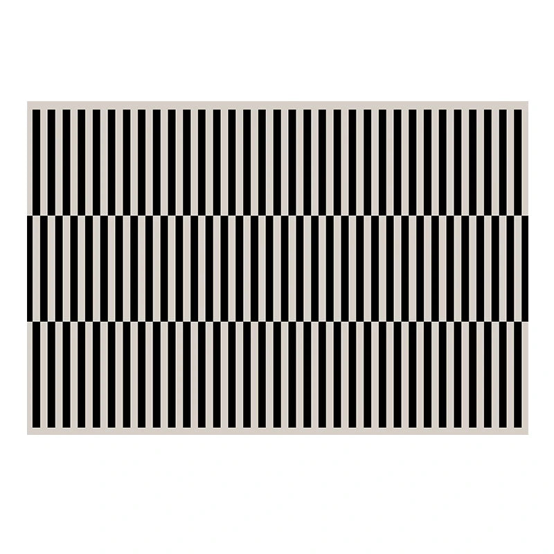 Fashion Style Carpet for Living Room Geometric Striped Decor Home Large Area Sofa Black White Rugs Bedroom Plush Non-slip Mat