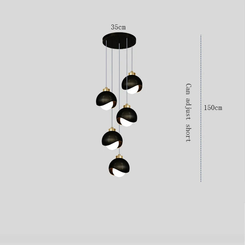Bedroom Bedside Hanging Pendant Lamp Glass Ball LED Chandelier Lighting Ceiling Modern Interior Home Decor Lights Dining Kitchen