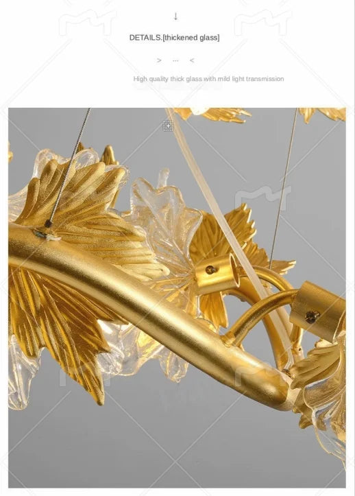 Modern Living Room Maple Leaf Crystal Chandelier Atmosphere High-end Designer Living Room Dining Room Bedroom Light