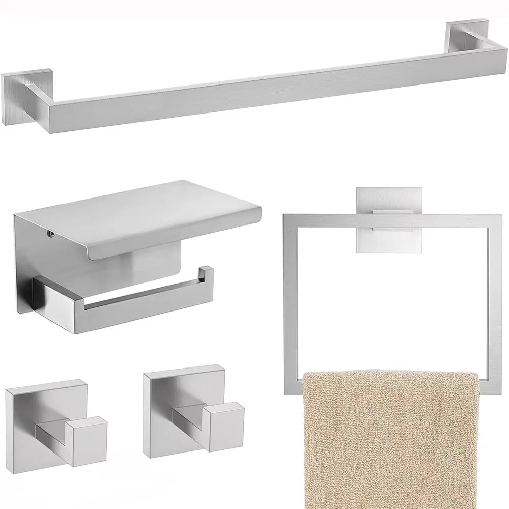 5-Piece Stainless Steel Bathroom Hardware Set