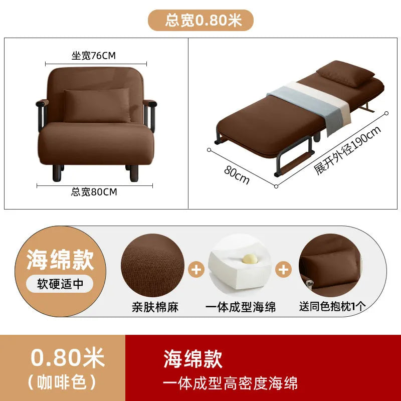 Portable Bedroom Folding Bed Single Pliable Office Sofa Folding Bed Guest Adults Cama Plegable Para Dormir Furniture Home