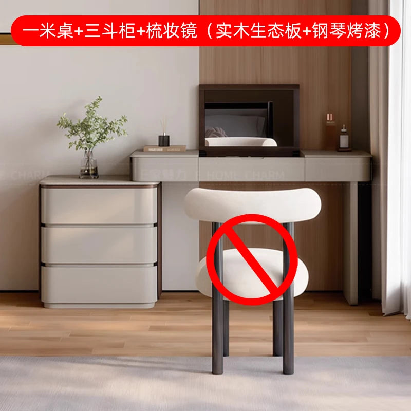 Bedroom Big Dressing Table Vintage Desk Aesthetic Luxury Dressing Table Nordic Girls Espejo Maquillaje Luz Home Furniture