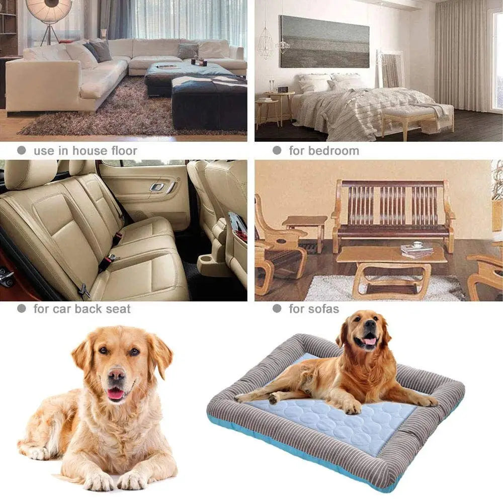 Cooling Dog Bed Pet Cool Mat For Cats And Dogs | Ice Silk Material Soft For Summer Sleeping Product Dog Beach Bed
