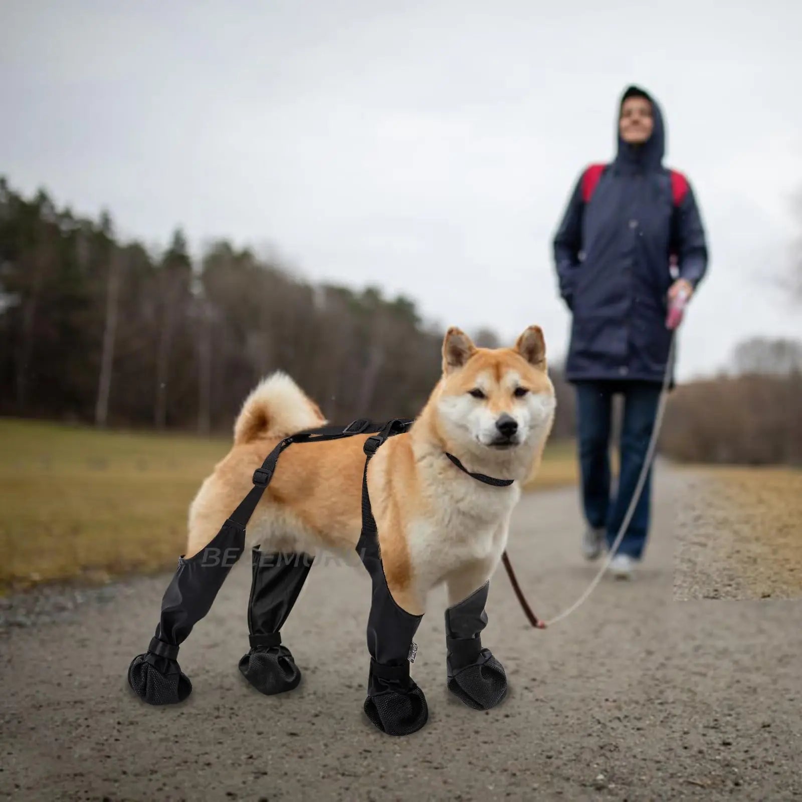 Dog Full Leg Waterproof Shoes Mud Stain Resistant Non Slip Pet Boots Protective Rain Gear For Small Medium Dogs Outdoor Walks