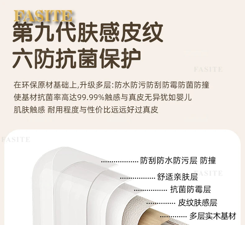 Bedroom integrated very narrow flip retractable storage cream wind French bedside cabinet