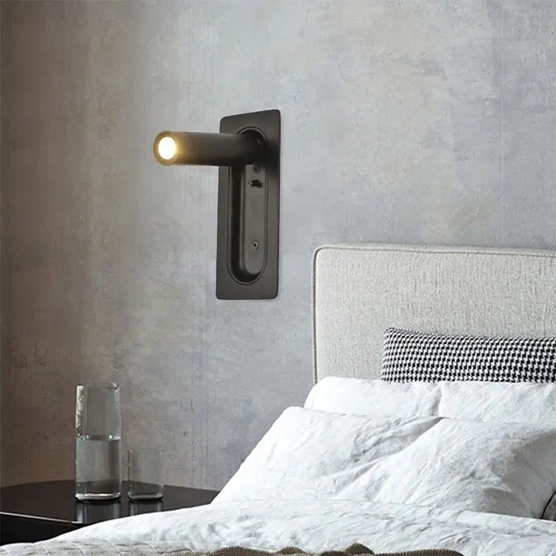 Modern Simple Hotel Room Bedroom Bedside Lamp Living Room Study Reading Lamp Embedded Eye Protection Rotatable Wall Lamp