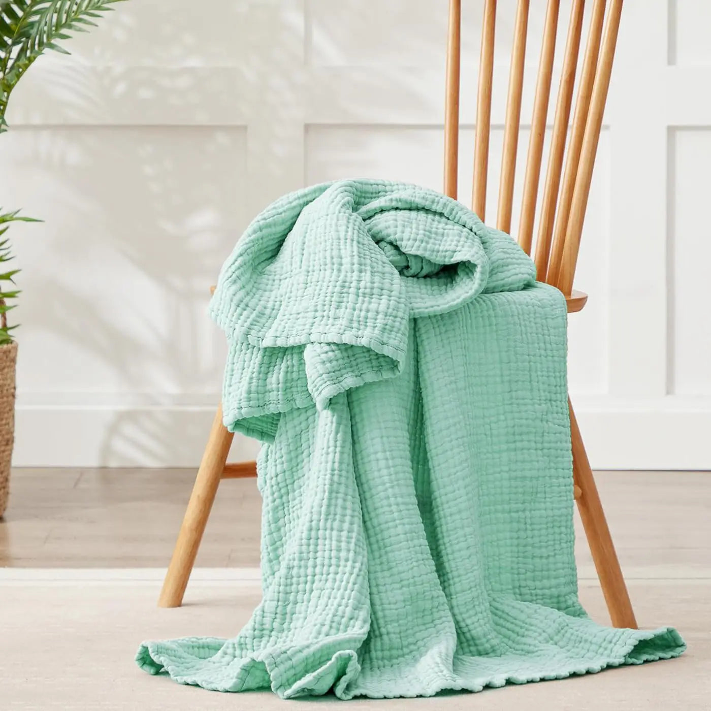 100% Cotton Blanket for Bed Soft Muslin Bed Blankets, Lightweight Breathable Bedspread Coverlet All Season Gauze Throw Blanket