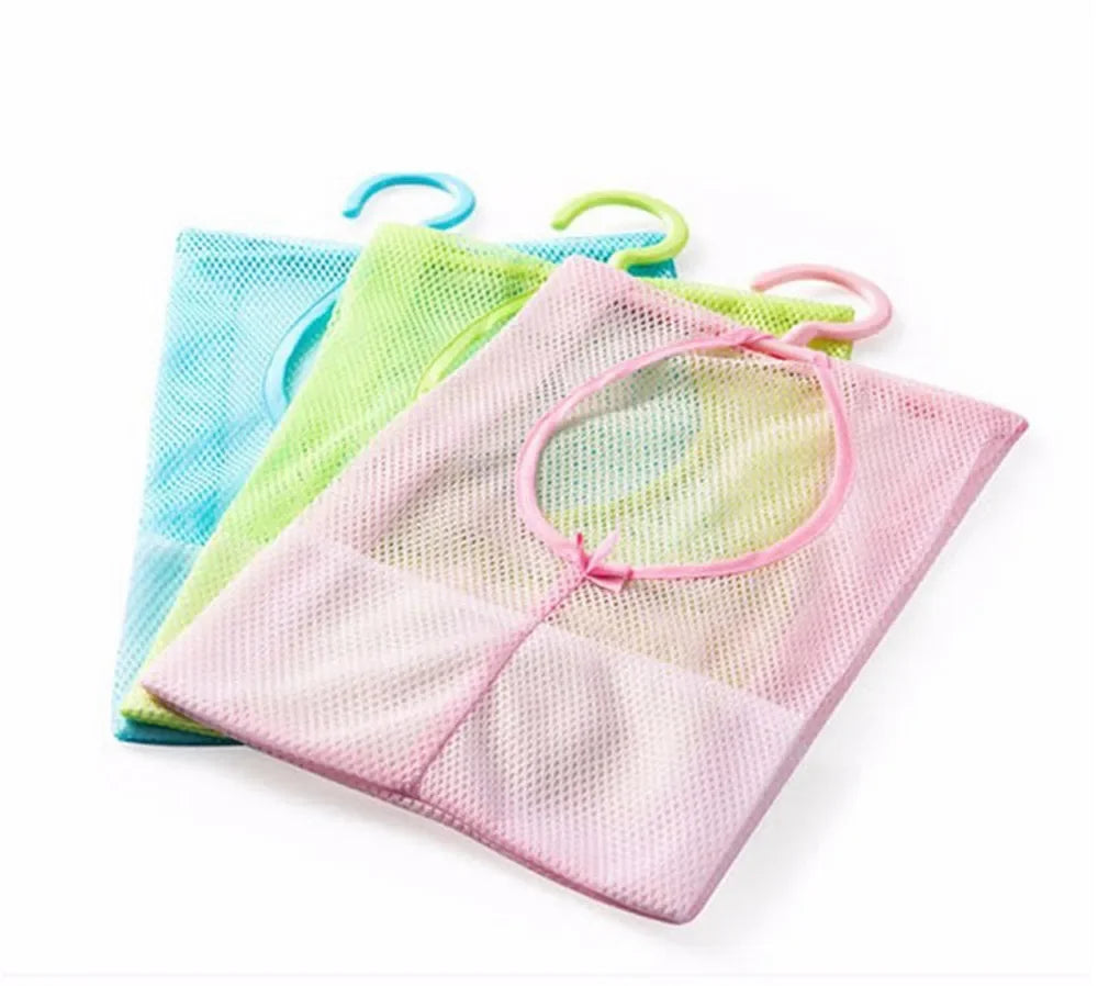 Bathroom Kids Toys Storage Bag Multifunctional Mesh Net Bag Makeup Organizer Drying Rack Balcony Socks Clothes Storage Basket