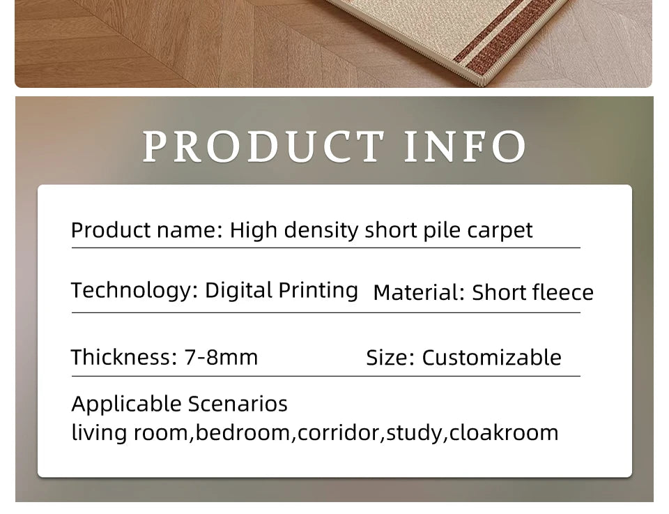 Living Room Carpet Waterproof Non-slip Stain-resistant Floor Mat Minimalist Checkered Pattern Rug Large Area Home Decor Mats