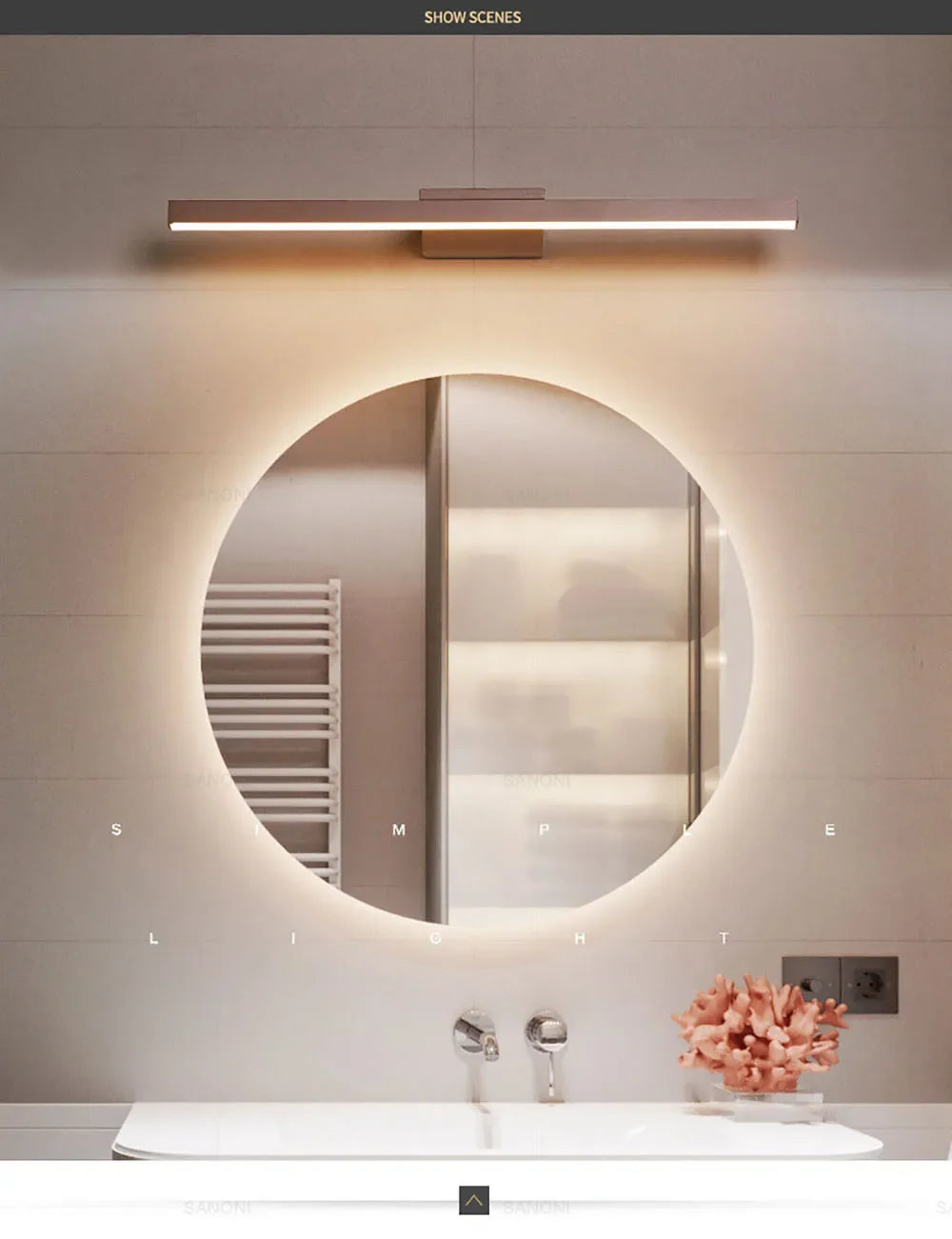 Bathroom LED Wall Lamp Wall Sconce Modern Mirror Headlight for Toilet Stairs Aisle Vanty Lamps Home Decorations Fixture Luster
