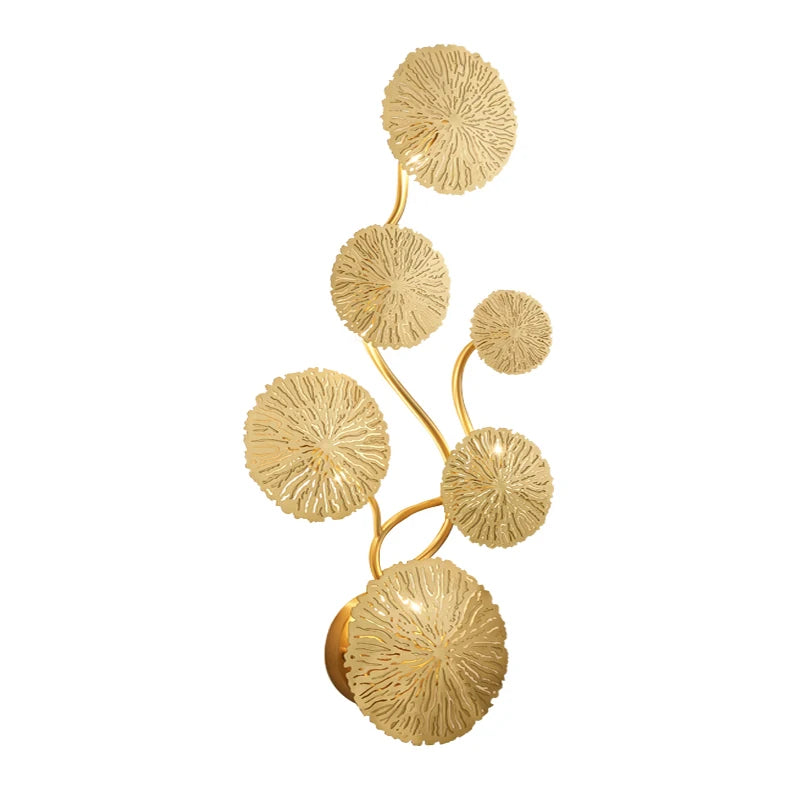 Post-modern Living Room Lotus Leaf Decor Creative New Chinese-style Dining Room Light Minimalist Bedroom and Hallway Wall Lamp