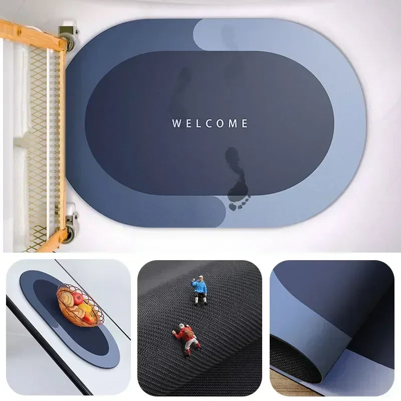Bathroom Mat Decor Rug, Non-Slip, Quick-Drying, Stain-Resistant Bathroom Mat - Easy-Care Shower Mat for Bathroom Floors Mat