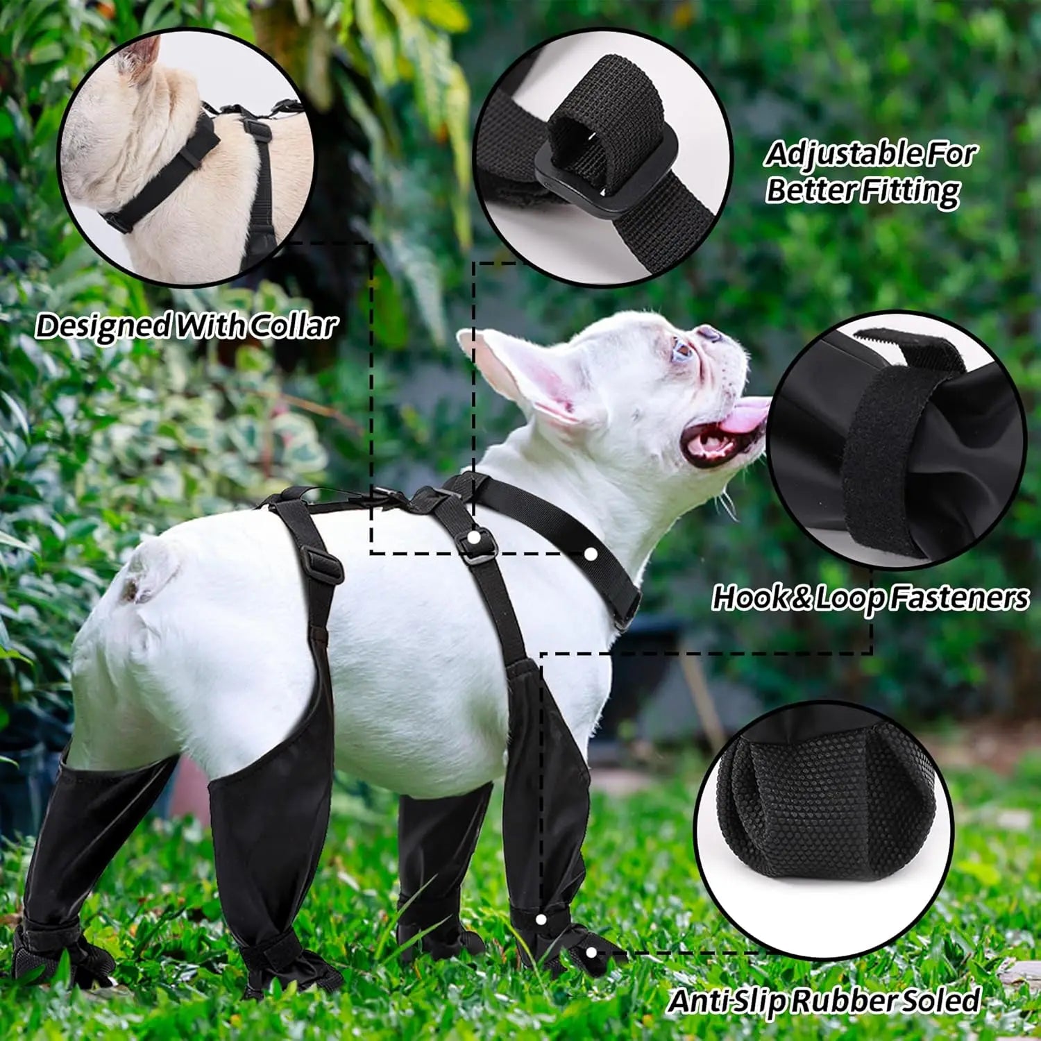 Dog Full Leg Waterproof Shoes Mud Stain Resistant Non Slip Pet Boots Protective Rain Gear For Small Medium Dogs Outdoor Walks