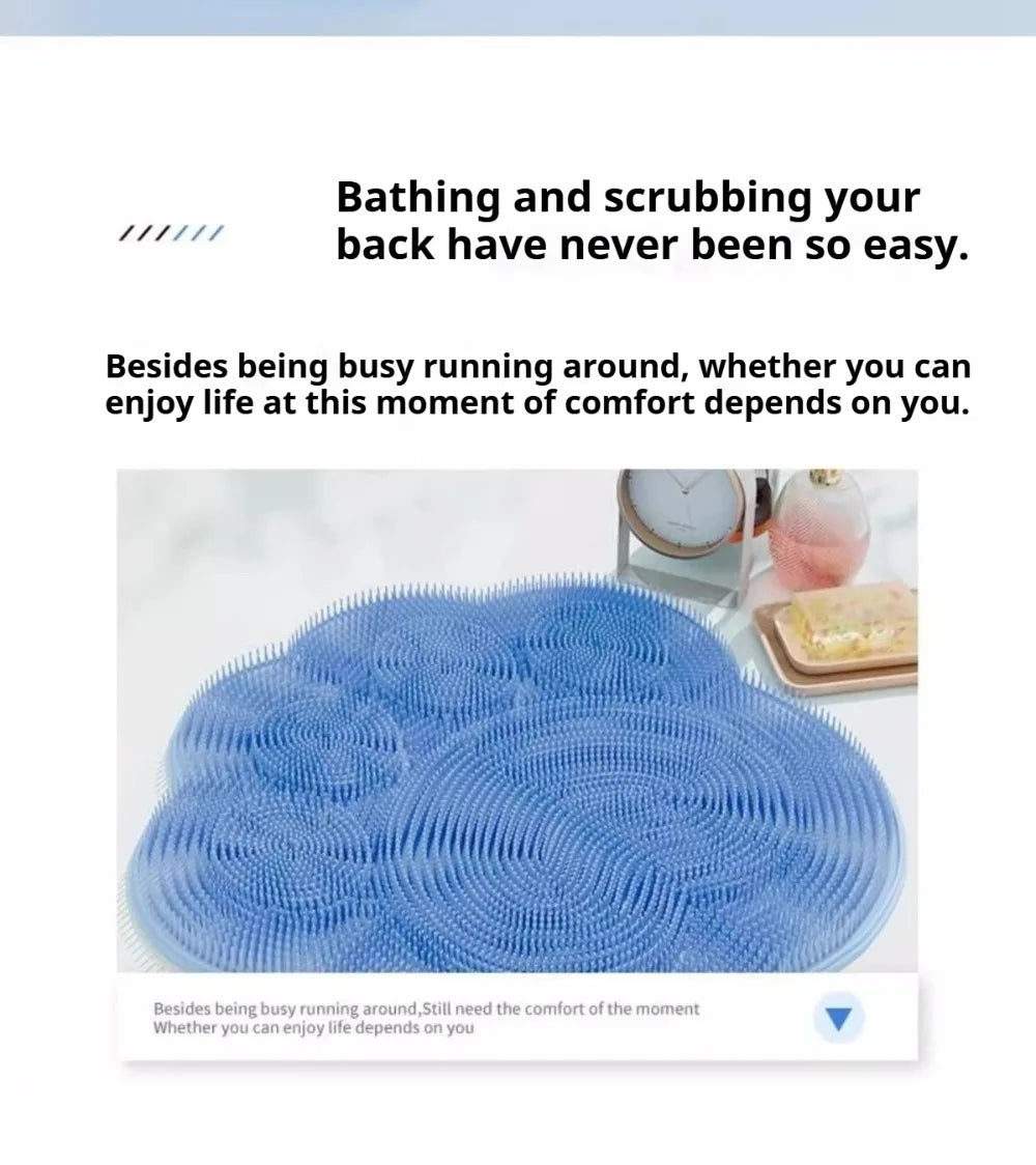 1pc Bath Massage Mat, Foot Washer, Back Scrubber, Shower Foot Mat, Bathroom Additions, Shower Supplies, Bathroom Foot Scrubber