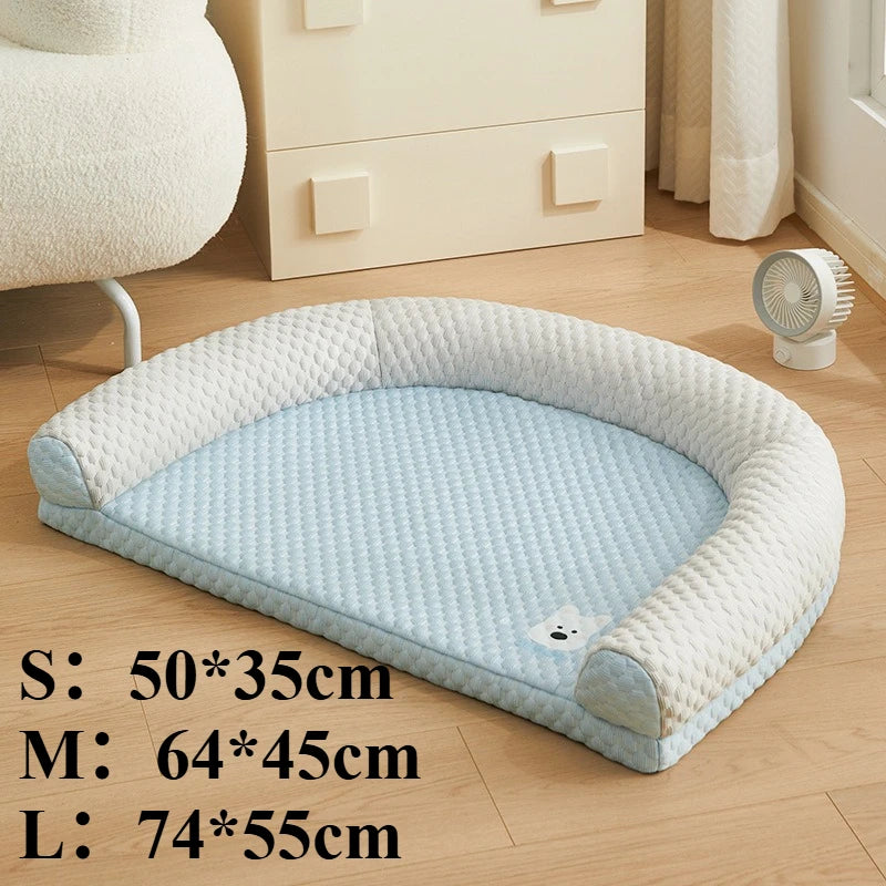 Cooling Dog Bed for Small Medium Dogs Breathable Cat Sofa Cooling Mat Pet Bed Pad with Removable Cover for Indoor Outdoor Summer