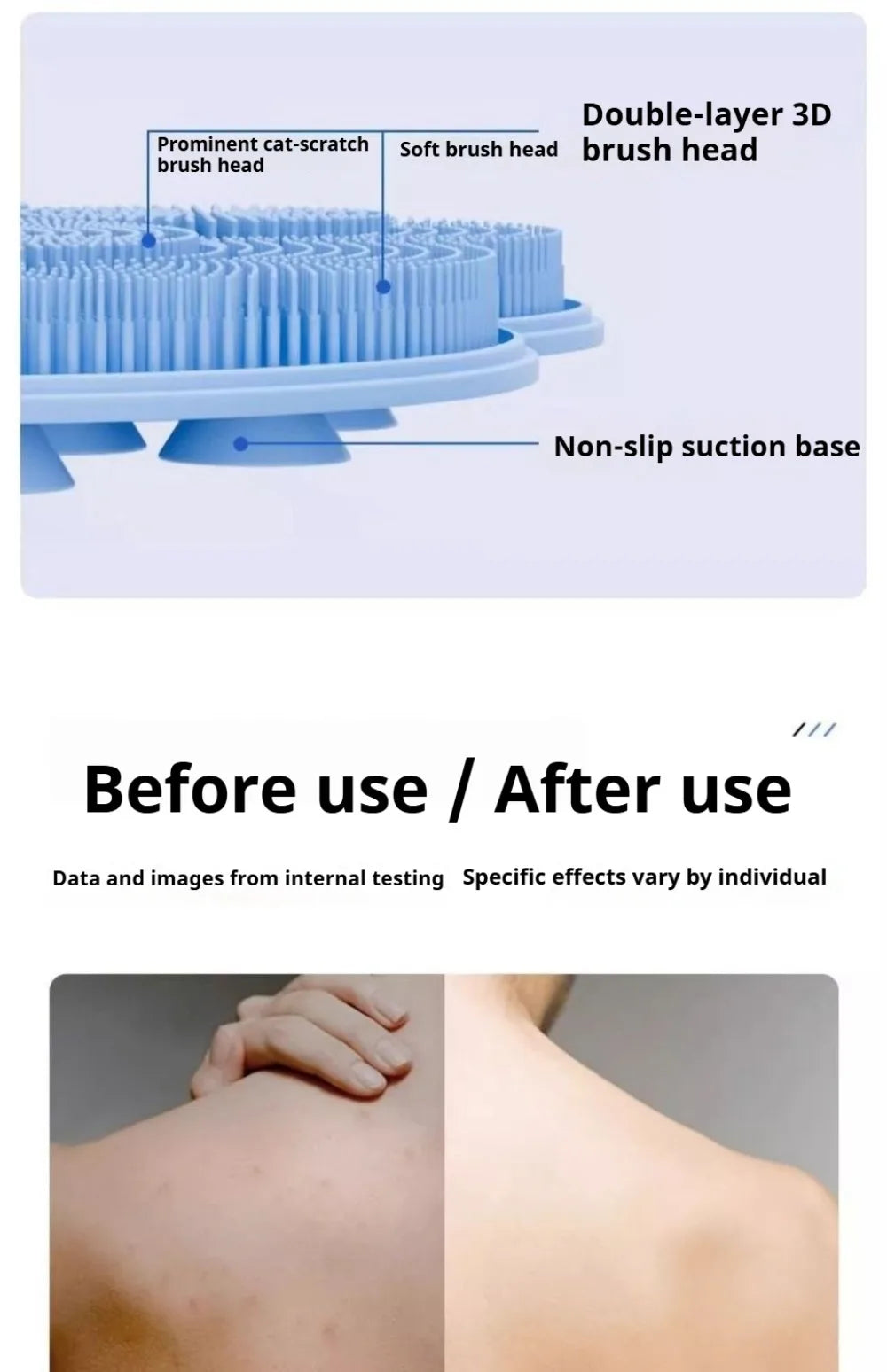 1pc Bath Massage Mat, Foot Washer, Back Scrubber, Shower Foot Mat, Bathroom Additions, Shower Supplies, Bathroom Foot Scrubber