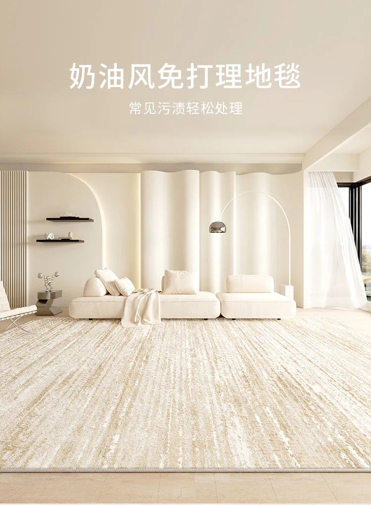 Living Room Carpet Non-slip Waterproof Bedroom Floor Mat Large Size Home Decoration Rugs Minimalist Lines Loop Pile Mats 거실 카펫